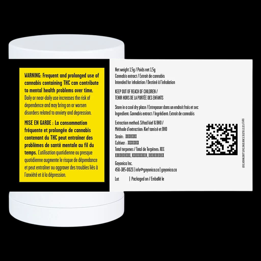 Jubilee Extracts Glitch Shatter-Hash 1.5g cannabis concentrate in white jar with regulatory warning label and product information