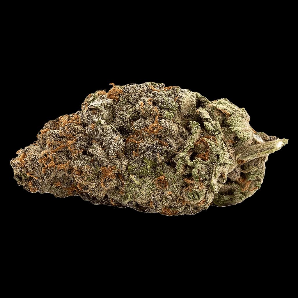 Qwest White Walker Craft whole flower cannabis dried flower with dense trichomes and olive-green coloring