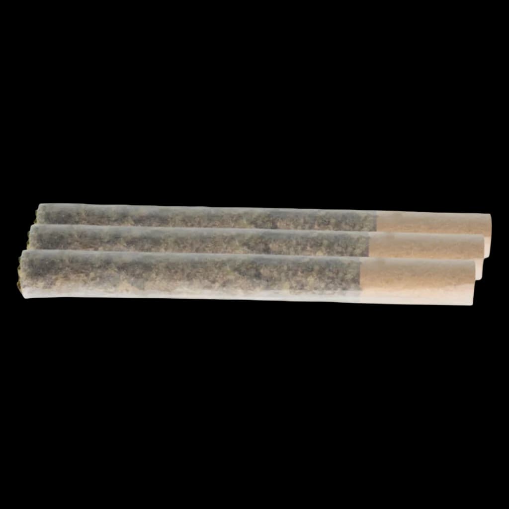 Space Bros Tropic Fuel 3-pack pre-rolls with natural papers and cannabis flower visible