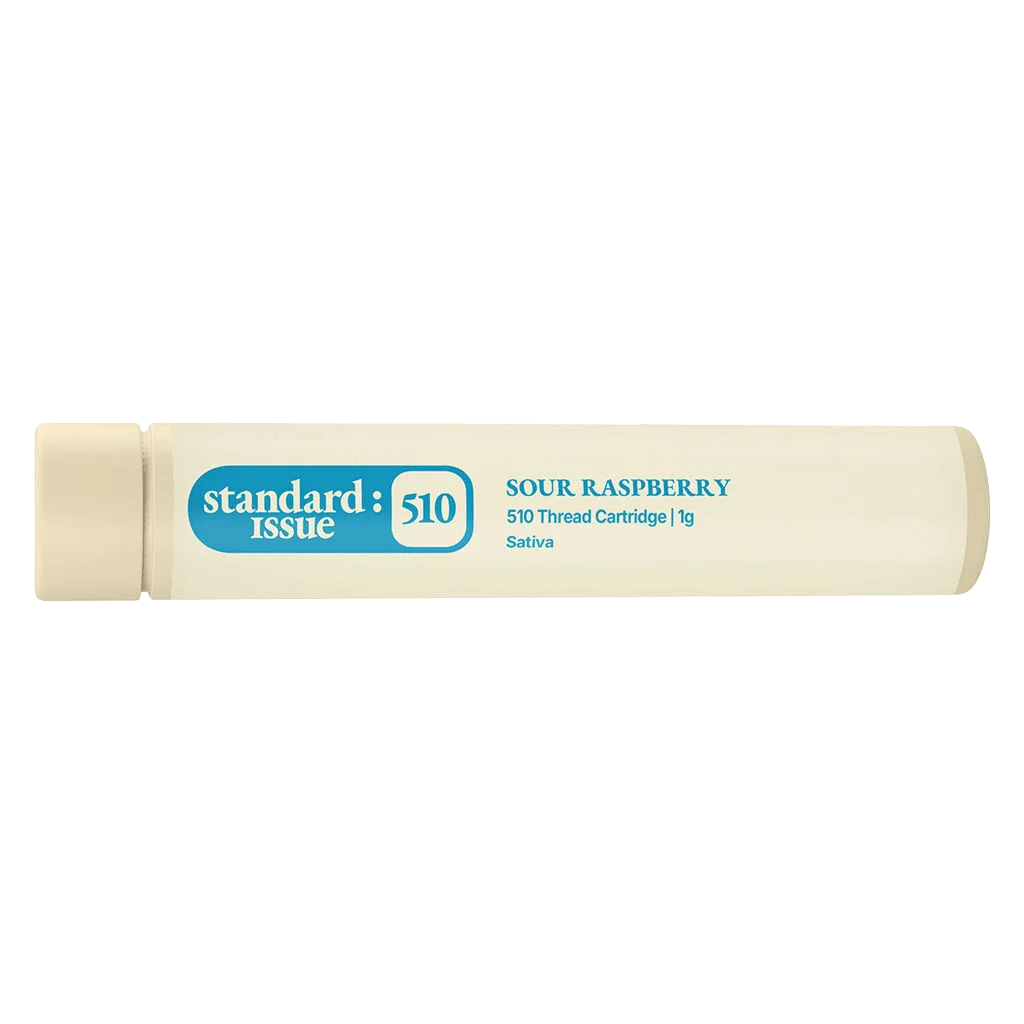 Standard Issue Sour Raspberry 510 Thread Cartridge 1g, sativa cannabis vape cartridge