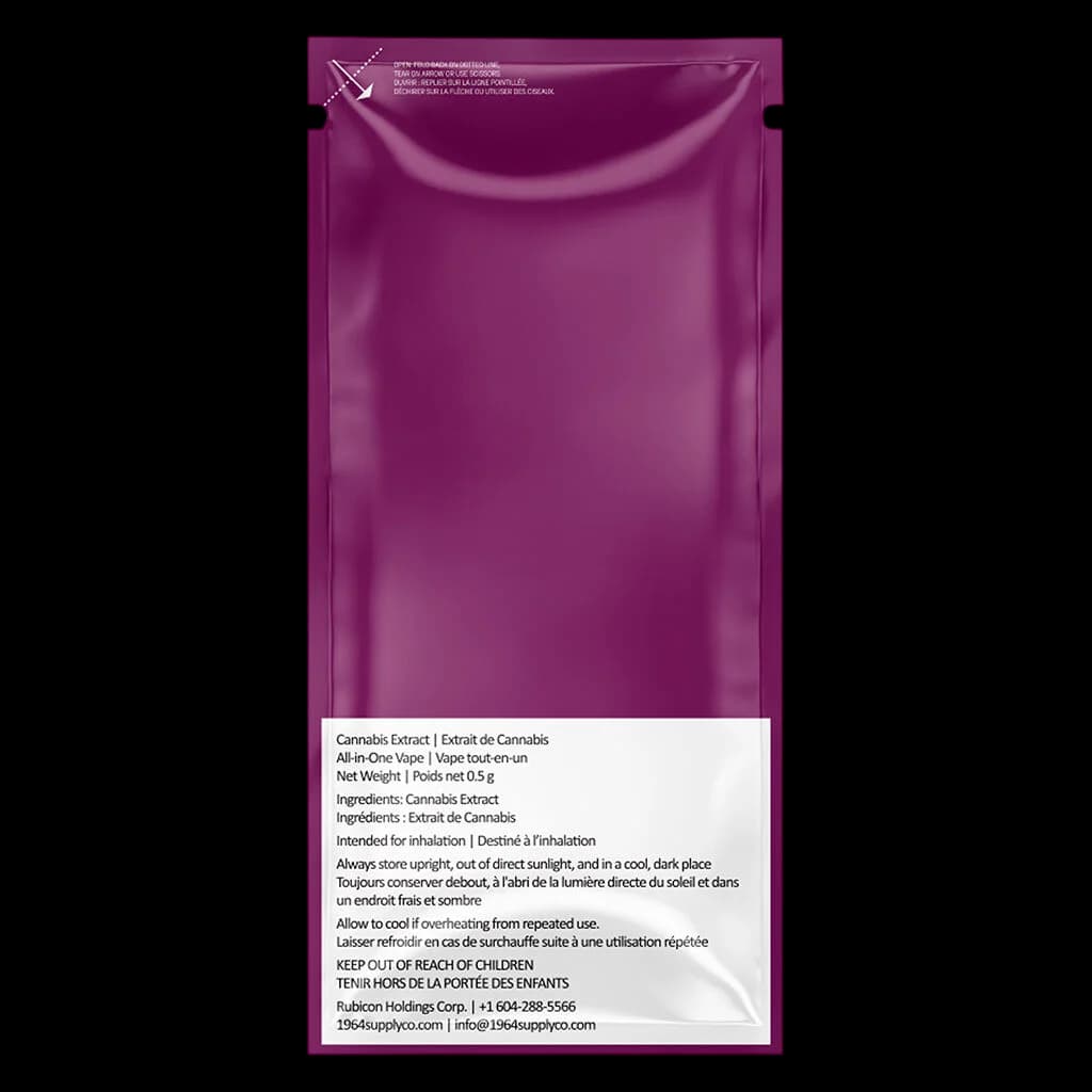 1964 #41 FSE Resin All-in-One Vape, 0.5g cannabis extract disposable pen in purple packaging